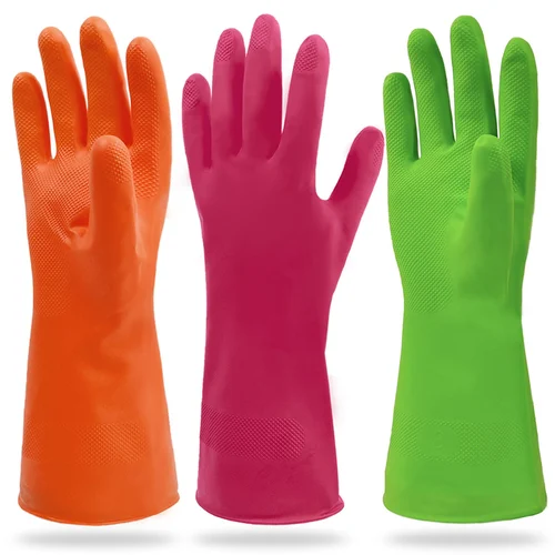 Unisex Household Rubber Gloves, Size: Large