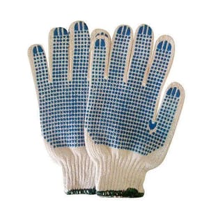 Knitted Dot Blue Dotted Hand Gloves, Size: Free Size