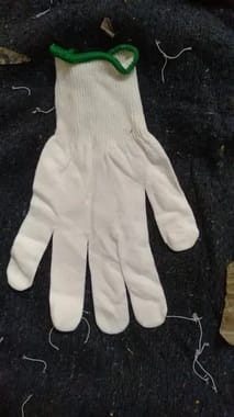 White Nylon Hand Gloves, For Industrial, Size: Large