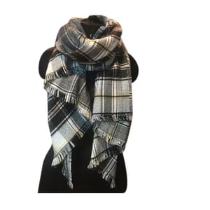 Wool Casual Wear Checks Designer Shawl, Size: 70x180,70x200 Cm