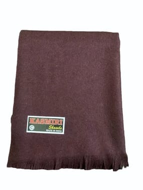 Brown Single Woolen Shawl, 20x70inch