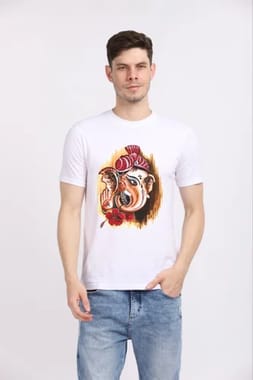 Adults Cotton And Polyester IYYAPPAN PRINTED T.SHIRT