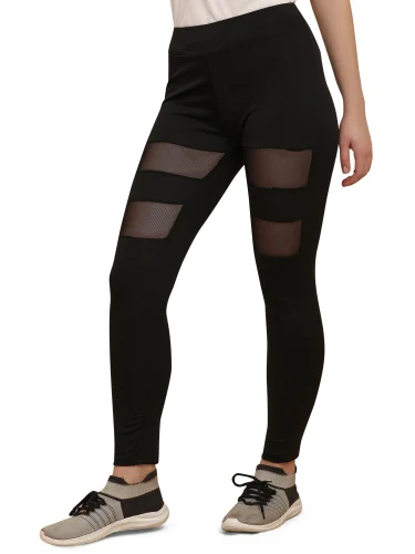 Stretch Fit Yoga Pants for Women's & Tights for Women Workout with Mesh Insert & Side Pockets