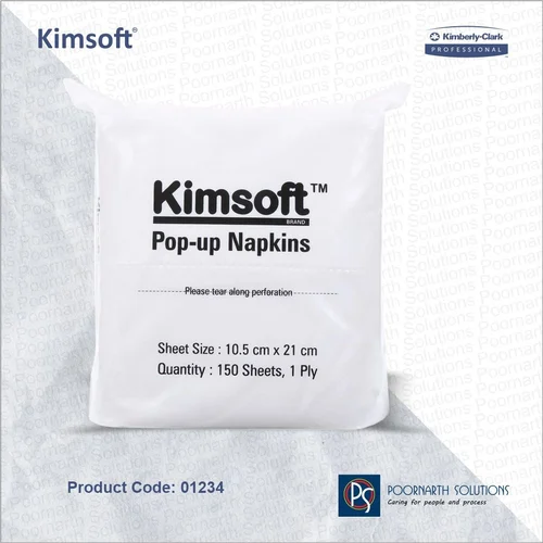 Tissue Paper Facial Tissue, Pop-up Napkin, Kimsoft,1234 (Pack of 150), Packaging Type: Packet