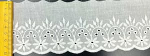 White Cotton Fancy Embroidery Lace, For Garments, Width: 58mm