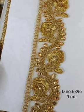 Golden Surat Trendy Sequence Lace, For Garment, Roll Size M: 9 Mtr