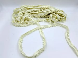 Zari White Moti Lace, For Decorative, Size: 9 Mtr