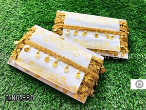 Golden Plain Designer Jalar Lace, For Decorative