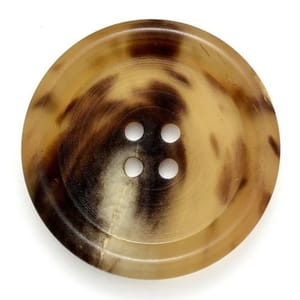 Brown Round Plastic Horn Button