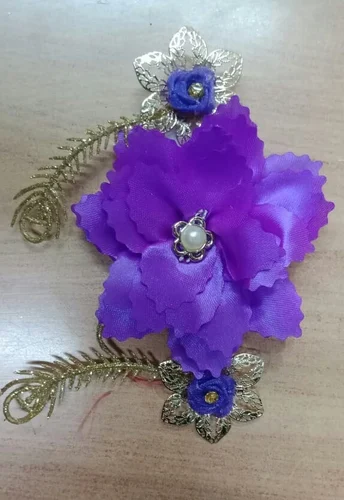 Velvet Purple Garment Flowers Pech, Packaging Type: Box