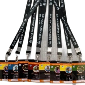 Black Printed Id Card Lanyard, 20mm