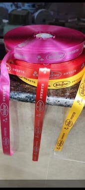 Red Blue Yellow Customizes Printed Satin Ribbon, Packaging Type: Roll, Size: .75 Inch