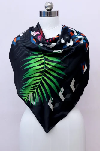 Crepe Trendy Digital Printed Fashion Head Neck Scarf