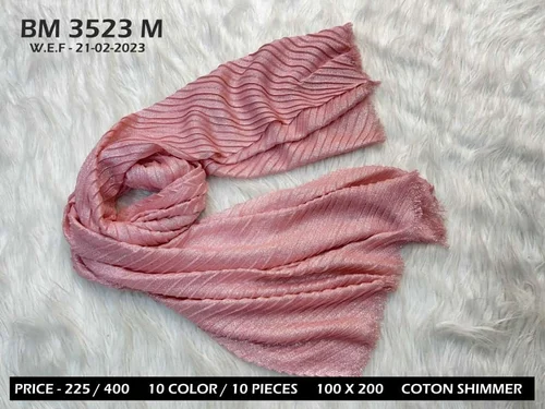 Plain Female Cotton Shimmer Scarf