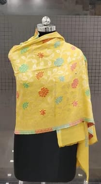 Kashmiri Rectangular Kani Modal Superfine Tilla Work Stole And Shawl Both Available