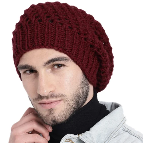 Unisex Plain Woolen Beanie Cap, Size: Free, Winter