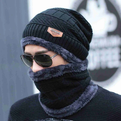 Knitted Men Woolen Caps, Winter, Size: Free Size