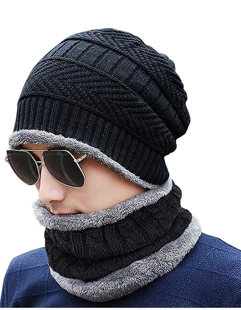 Plain Woolen Cap With Neck, Winter, Size: Free Size