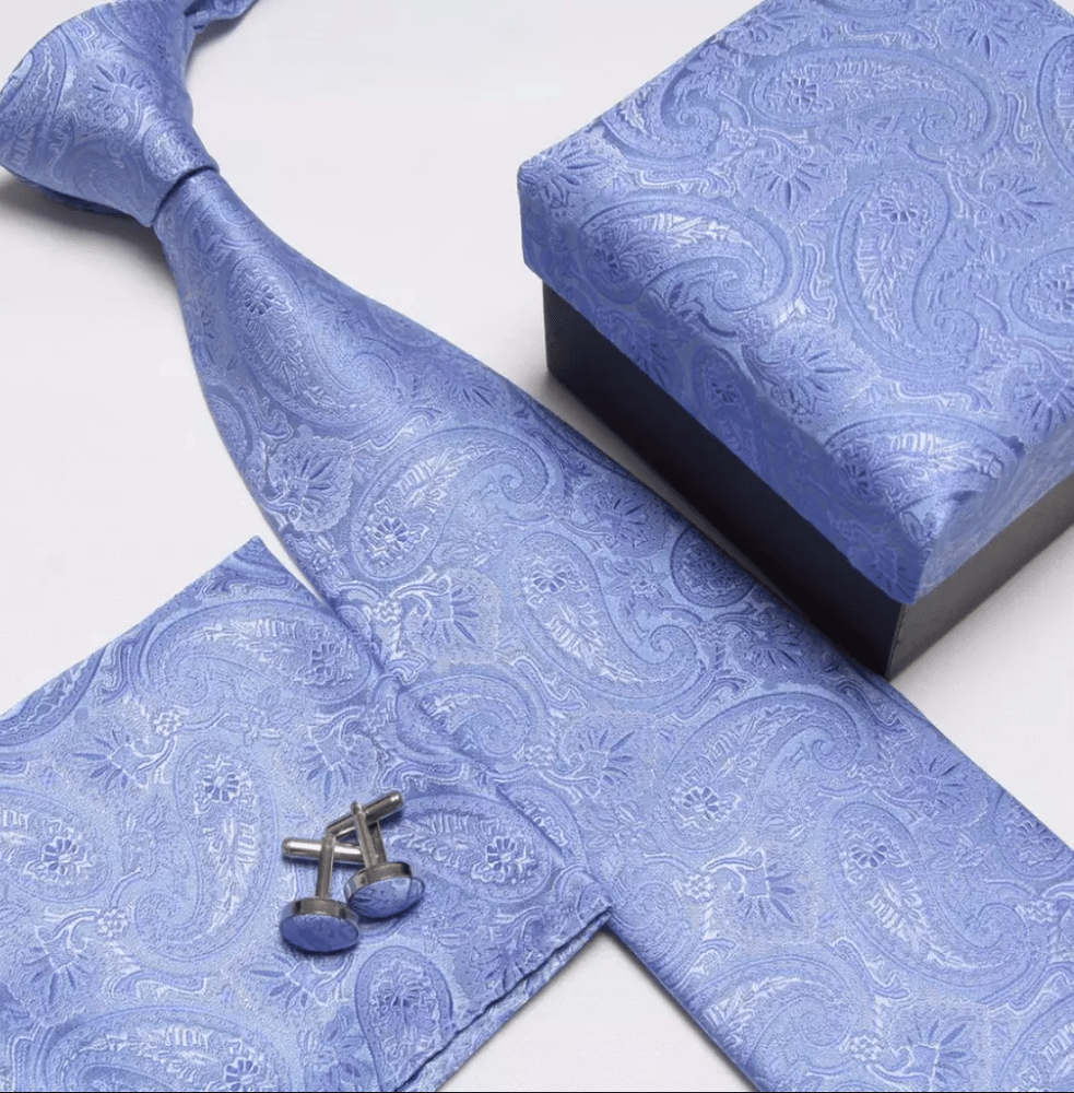 Blue Plain Designer Silk Tie