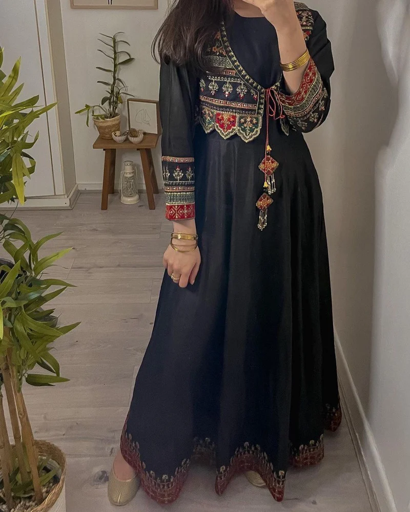 Women Festival Black Color Rajwadi Silk Embroidery Sequence Work Desinger Gown