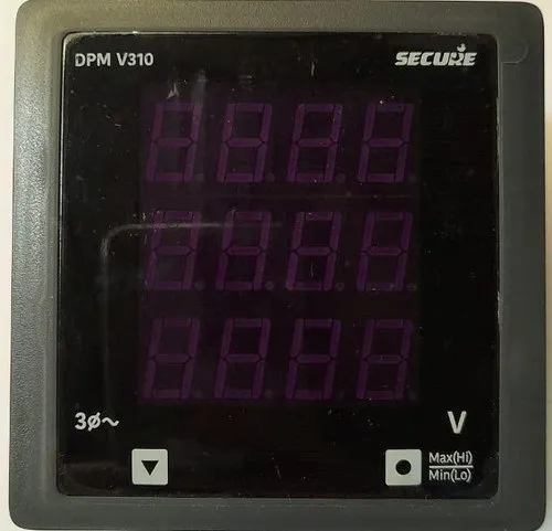 Led Secure Volt Meter Single Phase,V310 Three Phase, For Control Panel Indication, Dimension: 96x96