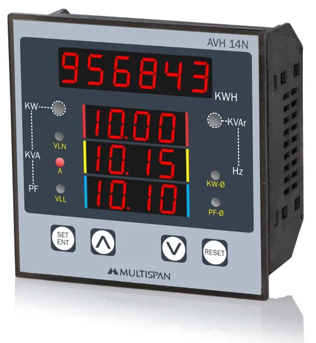 Multispan 3 Phase Digital Multifunction Meter, For Industrial Use, Model: AVH 14N