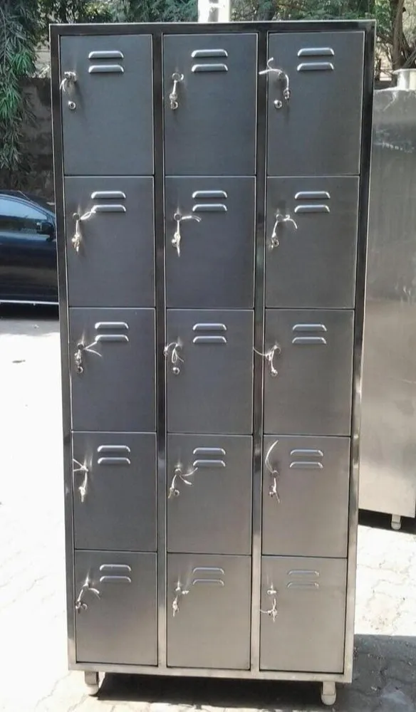 Key Lock Stainless Steel Industrial Locker, For Office