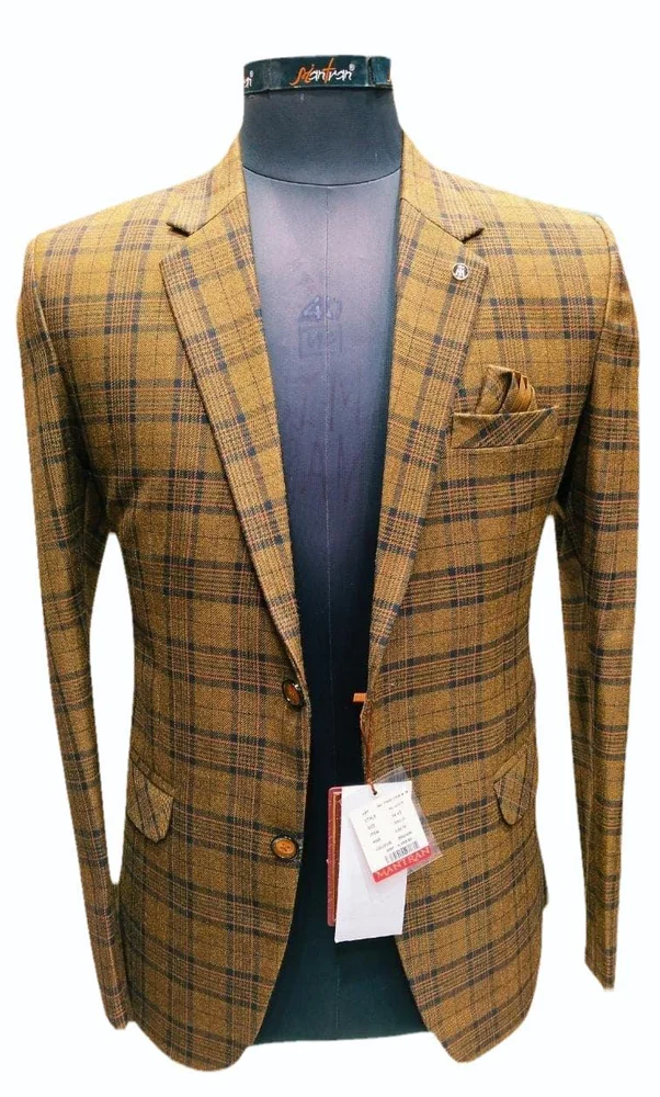 Men Check Blazer, Size: Medium