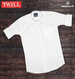 Cotton Casual Mens Plain Shirt, Full or Long Sleeves