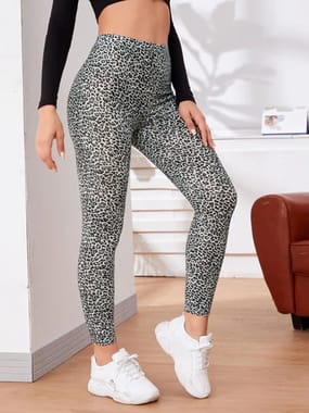 High Waist Lycra Printed Leggings, Casual Wear, Slim Fit