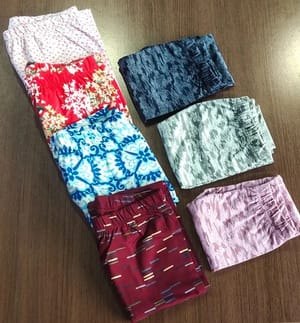 Mid Waist Girls Printed Regular Leggings, Casual Wear, Straight Fit