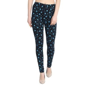 Mid Waist Printed Slim Fit Leggings, Casual Wear