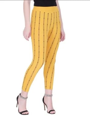 Yellow Ladies Leggings, Straight Fit