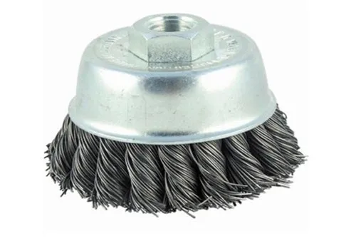 Carbon Steel Cup Brush Thread 20mm Crimped Wire, Maximum Rpm: 5500