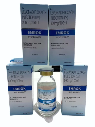 Levonadifloxacin Suspension Emrok Injection Wockhardt 100 Ml, For Hospital, 800MG/100ML