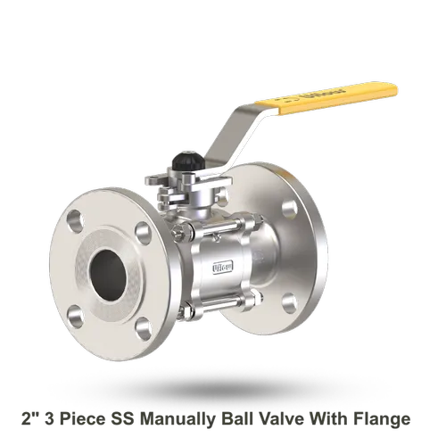 2" 3 Piece SS Manually Ball Valve With Flange