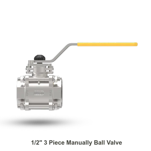 1/2" 3 Piece Manually Ball Valve