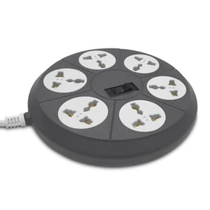 6 Amp Multi Plug Point 6 Socket Extension Board(1.8 Meter Cord) with LED Indicator