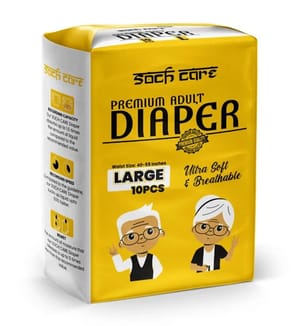 Tape type Soch Care Premium Adult Diaper, Size: Large