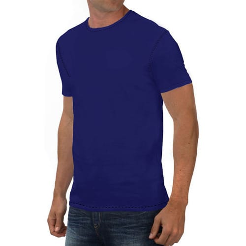 Casual Wear Cotton Round Neck Tshirt Blue