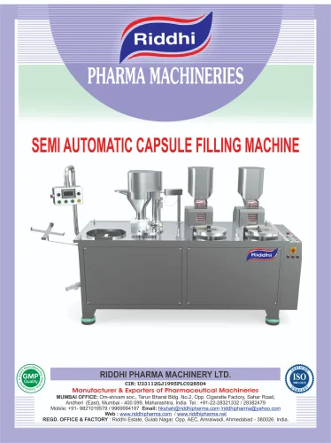 Tamper Proof SEMI AUTOMATIC CASULE FILLING MACHINE DOUBLE LOADER, For Herbal/Ayurvedic, Capacity: 40000 Capsules/Hour