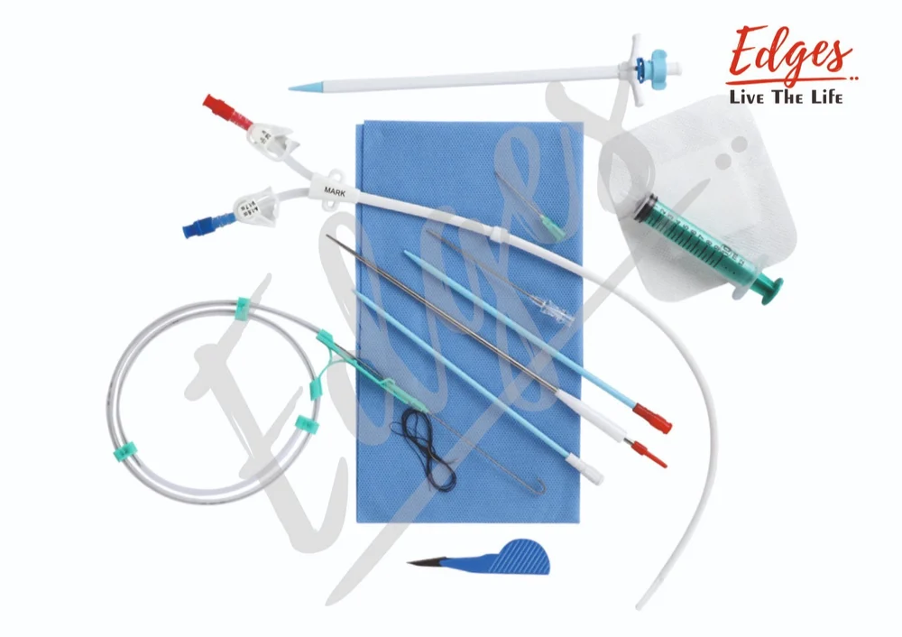 Polyurethane Double Lumen Hemodialysis Catheter Kit