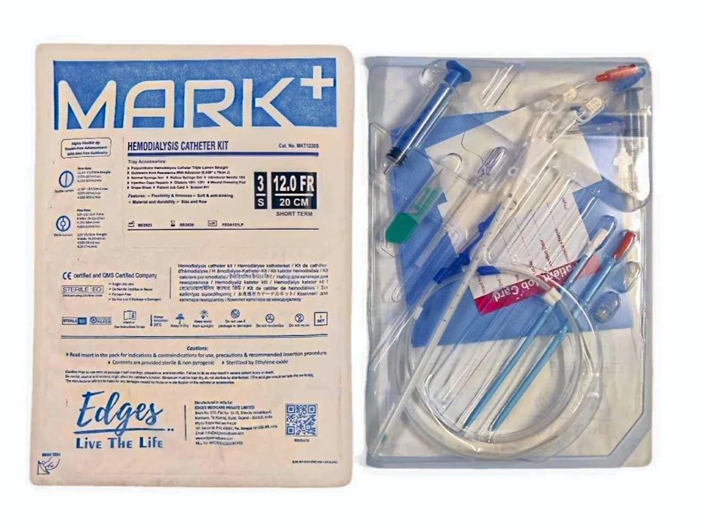 Polyurethane Straight Triple Lumen Hemodialysis Catheter