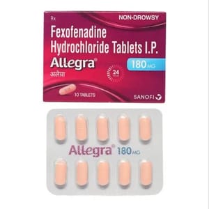 Allegra 180 Mg Tablet, For Allergy Medicine, Packaging Size: Pack Of 10 Tablets