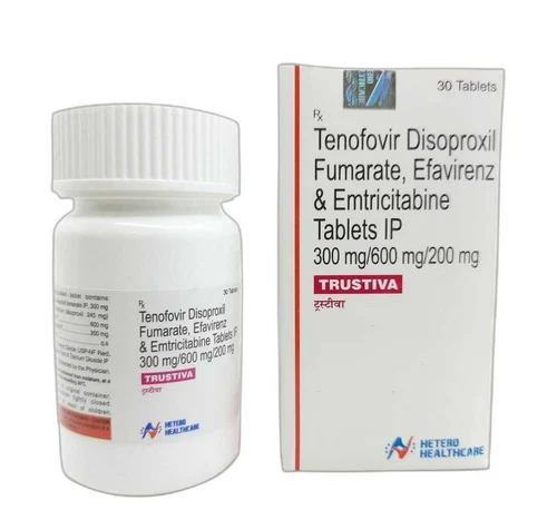 Tenofovir Trustiva 200mg 300mg 600 Mg Tablets, Packaging Type: Bottle