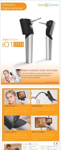 Steel Digital Video Otoscope Io1-oto Syncvision, For Clinic