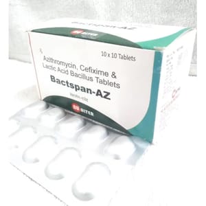 Bactspan-AZ Azithromycin, Cefixime & Lactic Acid Bacillus Tablets