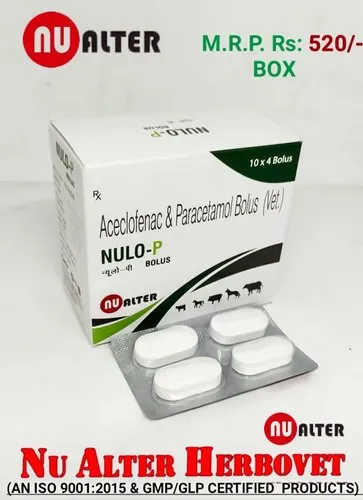 Aceclofenac Paracetamol Bolus, For Clinical, Packaging Type: Box