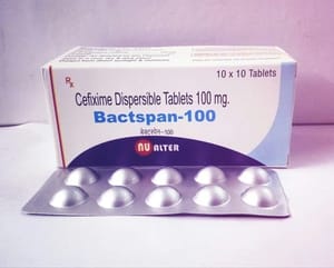 Cefixime Dispersible Tablets 100 Mg., Packaging Type: Strips, Packaging Size: 10x10