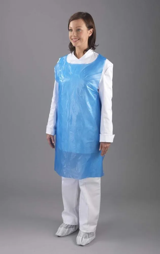 Blue Plain Disposable Plastic Apron, For Safety & Protection, Size: Free Size